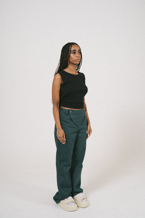 OLIVE TRUCKER TROUSERS