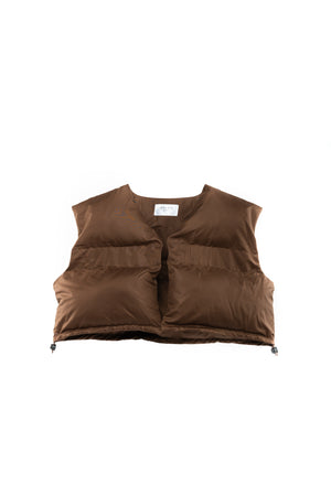 Cropped Puffer Vest / MOCHA